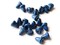 20 11mm Blue Wooden Bell Beads Vintage Wood End Beads Loose Bell Shaped Beads